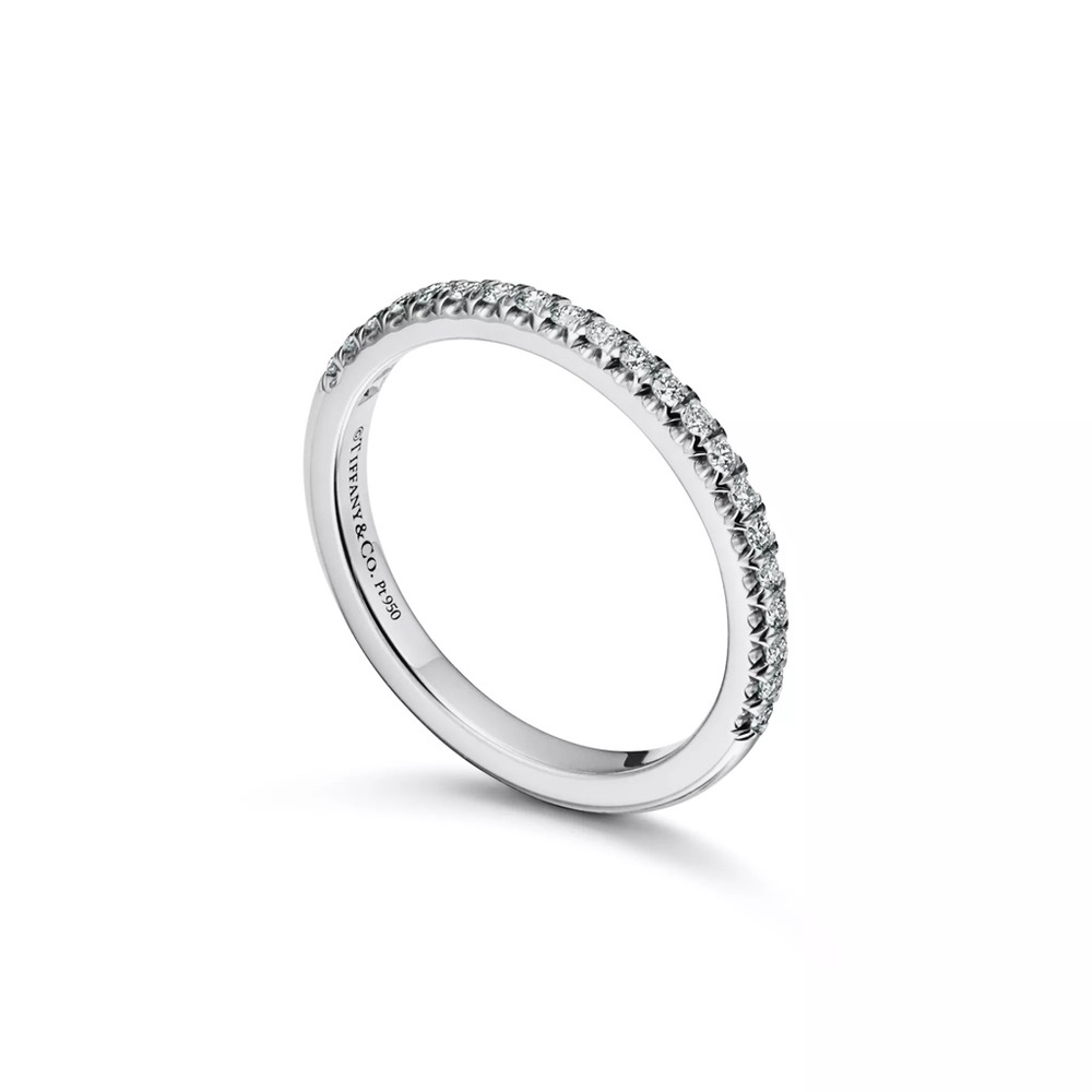 Tiffany & Co. Platinum Diamond Pavé Eternity Band - Silver